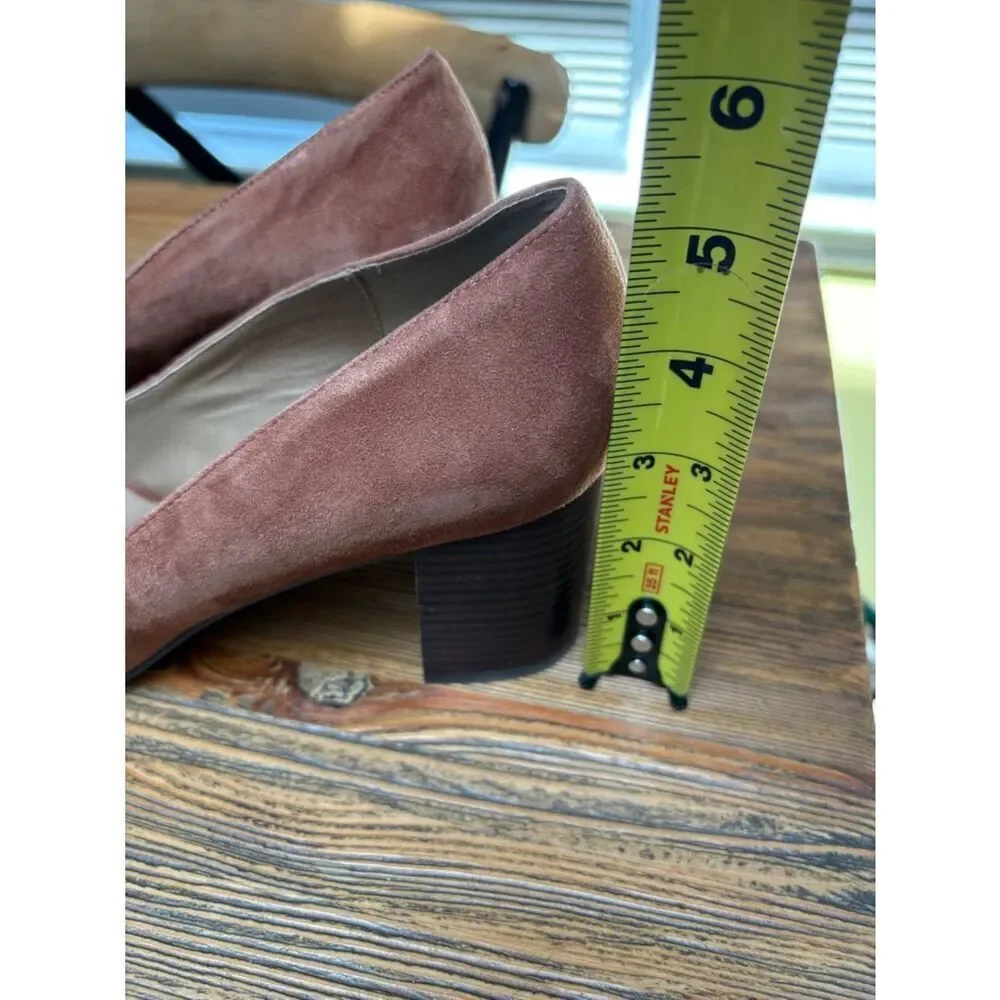 Adrienne Vittadini Rust Suede Round-Toe Pumps